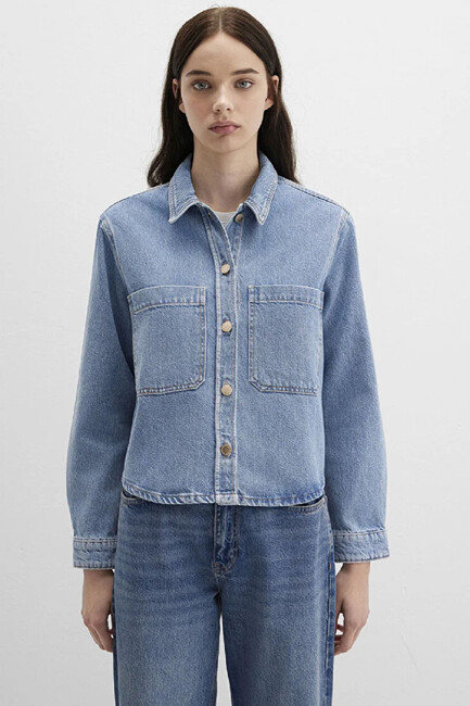 Kadın Paola Premium Denim Gömlek 1210779-89212 Mavi (3)