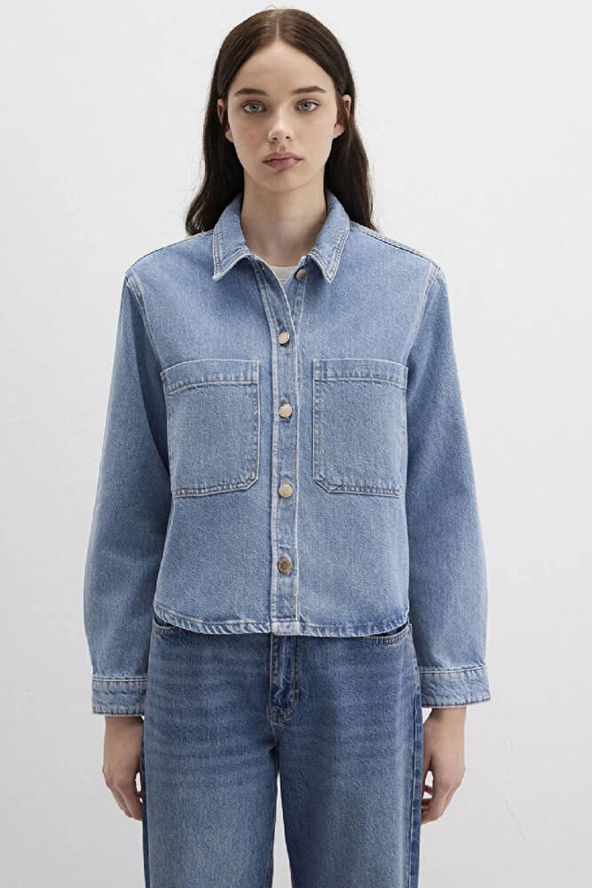 Kadın Paola Premium Denim Gömlek 1210779-89212 Mavi 