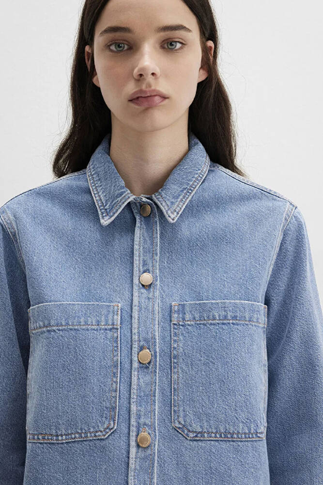 Kadın Paola Premium Denim Gömlek 1210779-89212 Mavi 