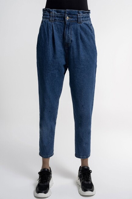 Kadın Paperbag Jean Pantolon LF2036249 Mavi (2)