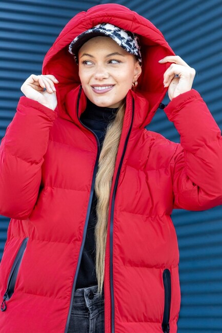 Kadın Paula Premıum Puffer Mont 15326656 Kırmızı (2)