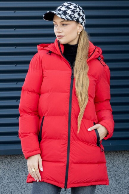 Kadın Paula Premıum Puffer Mont 15326656 Kırmızı