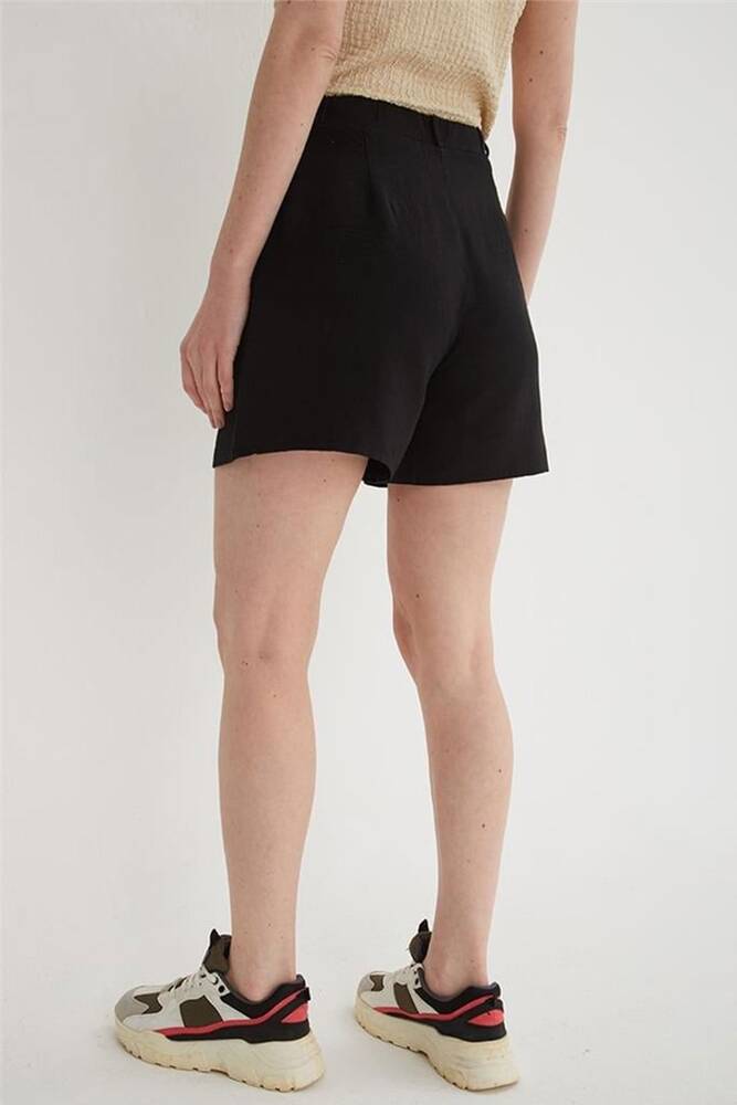 Kadın Pileli Şort 25Y0320K1 Siyah 