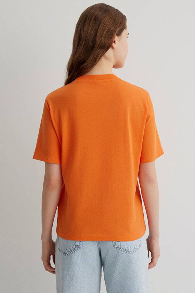 Kadın Plaj Baskılı Tişört 1613173-71423 Turuncu 