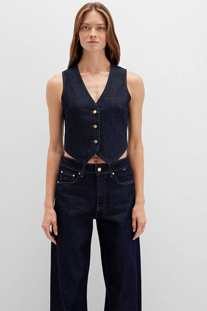 Kadın Polına Denim Yelek 1110754-90555 Lacivert 