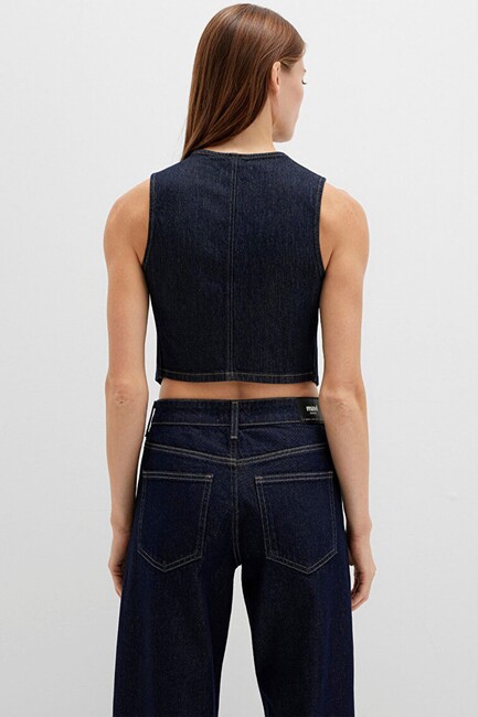 Kadın Polına Denim Yelek 1110754-90555 Lacivert - Thumbnail