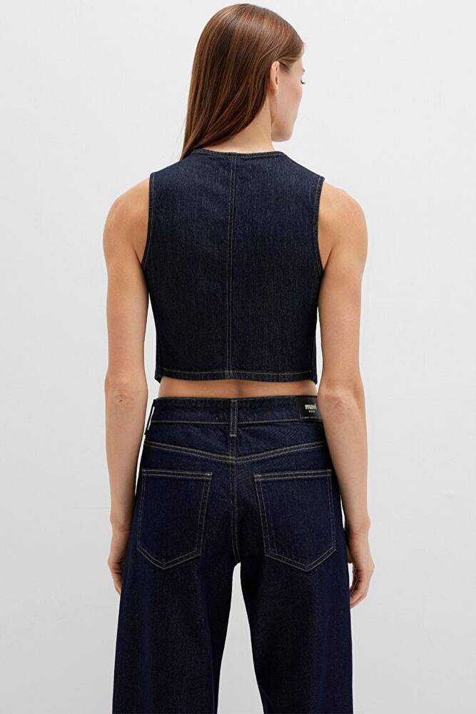 Kadın Polına Denim Yelek 1110754-90555 Lacivert 