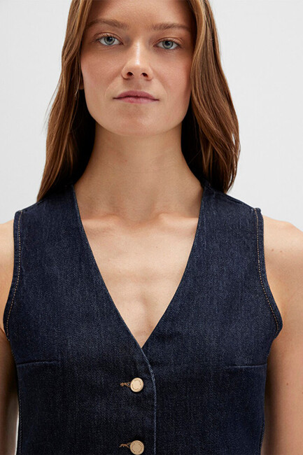 Kadın Polına Denim Yelek 1110754-90555 Lacivert - Thumbnail