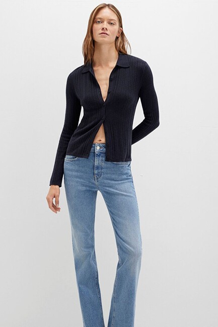 Kadın Polo Yaka Kazak 1710838-70489 Lacivert (2)