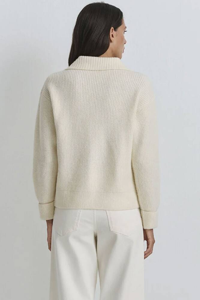 Kadın Polo Yaka Kazak 1710879-80194 Ekru 