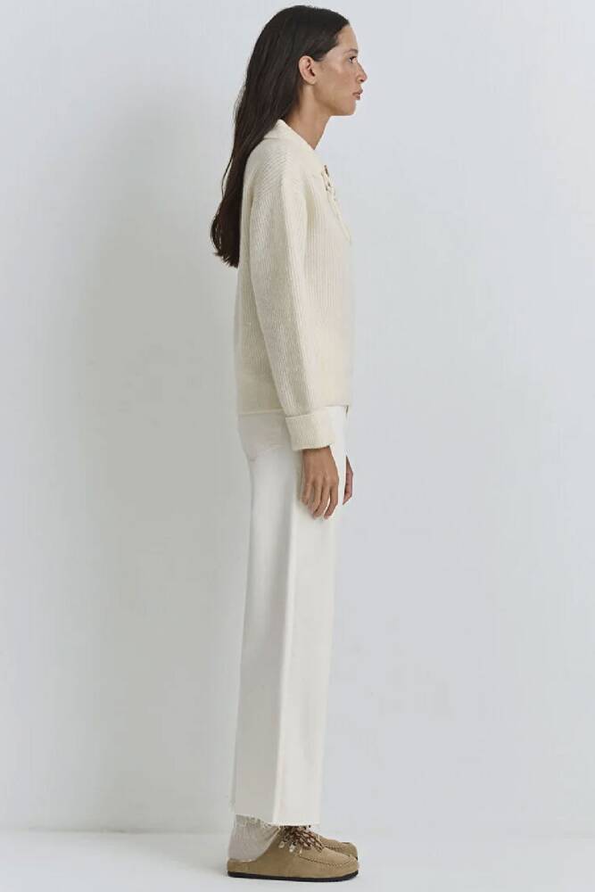 Kadın Polo Yaka Kazak 1710879-80194 Ekru 