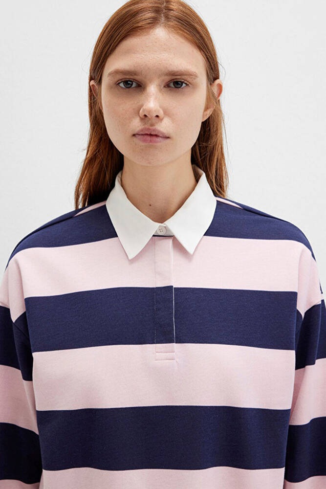 Kadın Polo Yaka Modelli Penye 1613835-91459 Pembe 