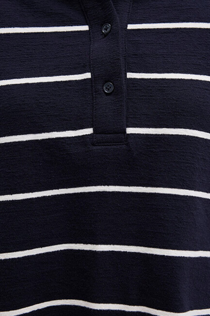 Kadın Polo Yaka Penye 1612813-87988 Lacivert - Thumbnail