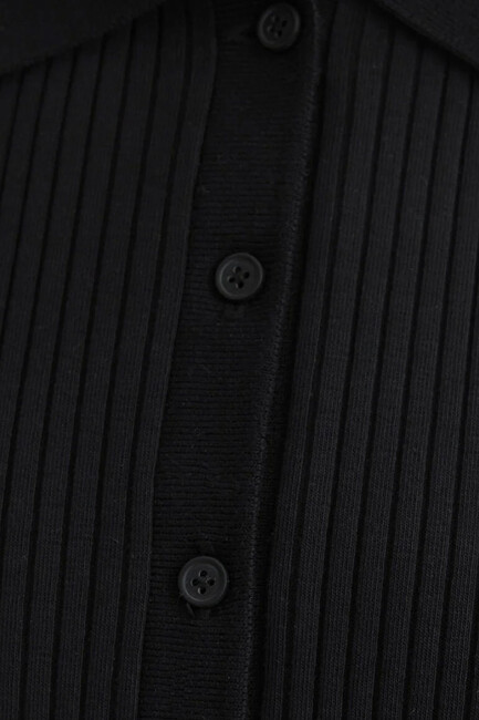 Kadın Polo Yaka Penye 1613120-900 Siyah - Thumbnail