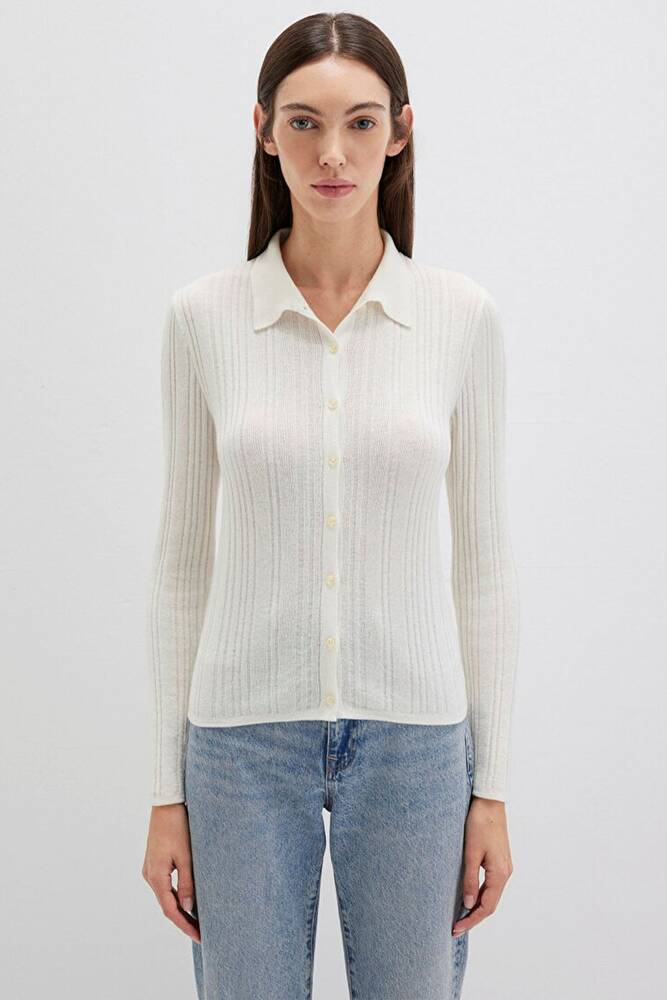 Kadın Polo Yaka Triko 1710838-80194 Ekru 