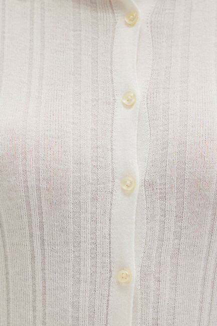 Kadın Polo Yaka Triko 1710838-80194 Ekru - Thumbnail