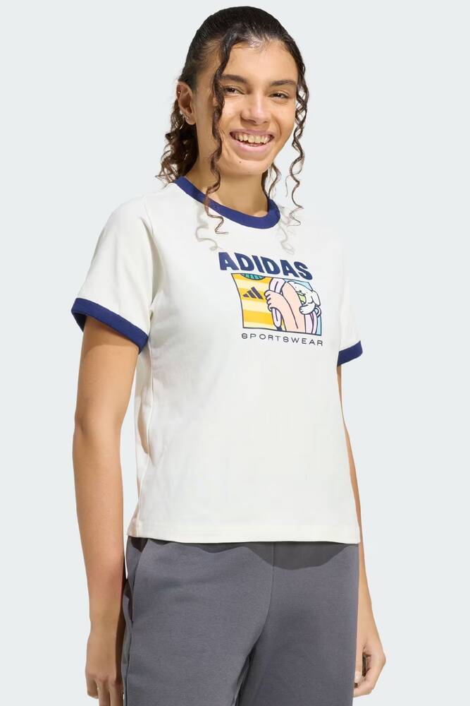 Kadın Pop Art T1 Q2 Tişört KC8603 Beyaz 