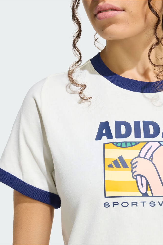 Kadın Pop Art T1 Q2 Tişört KC8603 Beyaz 