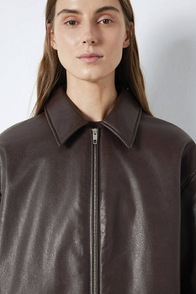 Kadın PU Ceket 1110614-88083 Kahve 