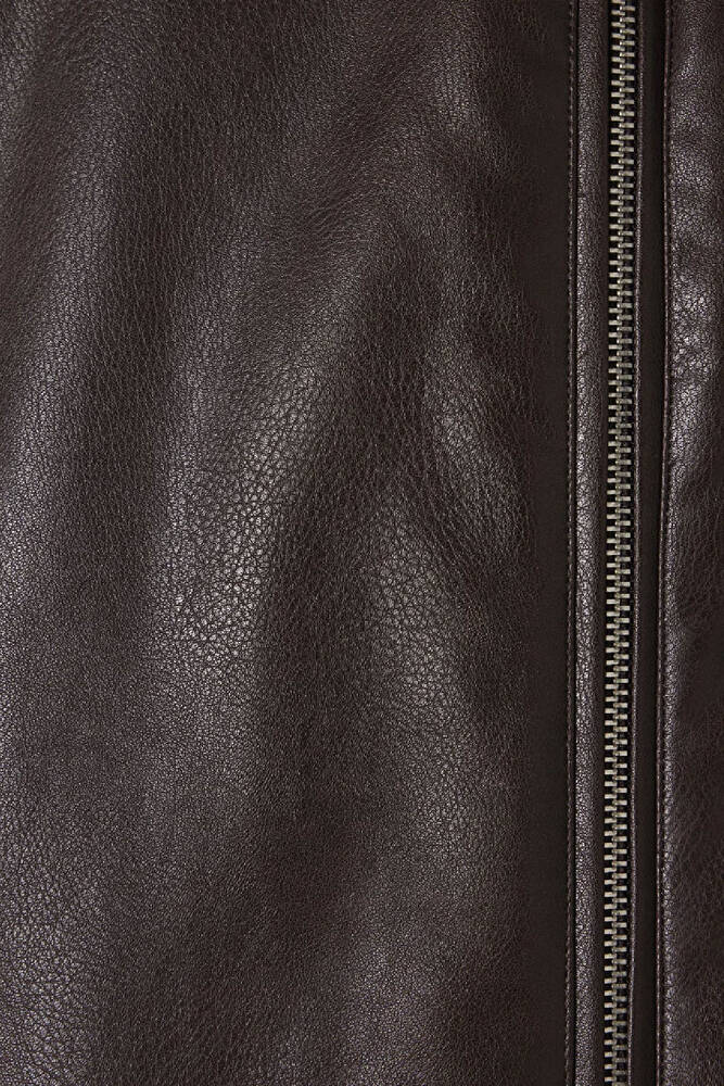 Kadın PU Ceket 1110614-88083 Kahve 