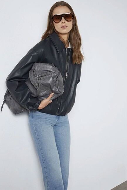 Kadın Pu Ceket 1110614-90372 Lacivert (2)