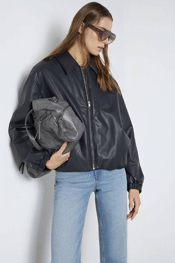 Kadın Pu Ceket 1110614-90372 Lacivert 