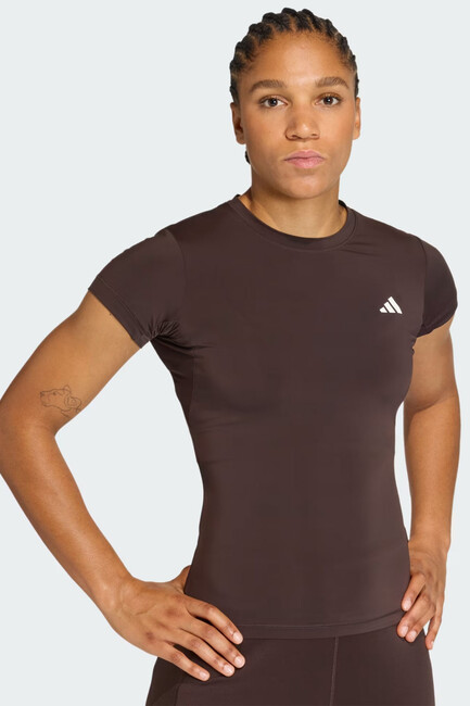 Kadın Pwr Ess C Tişört KD0114 Kahve - Thumbnail