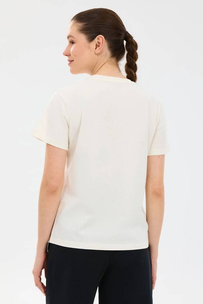 Kadın Regular Fit Graphic T-shirt S2610049-3855 Beyaz 