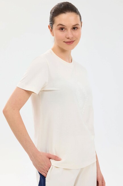 Kadın Regular Fit Graphic Tişört S2610057-3855 Beyaz (2)