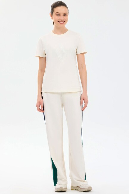 Kadın Regular Fit Graphic Tişört S2610057-3855 Beyaz - Thumbnail