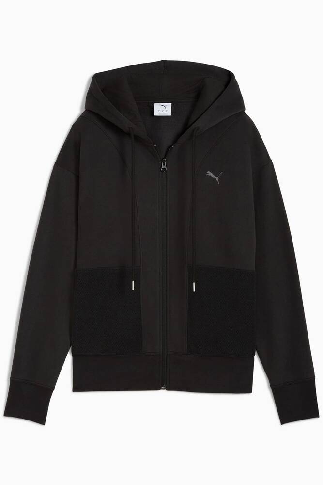 Kadın Relaxed Full Zıp Kapüşonlu Sweat 633011-01 Siyah 