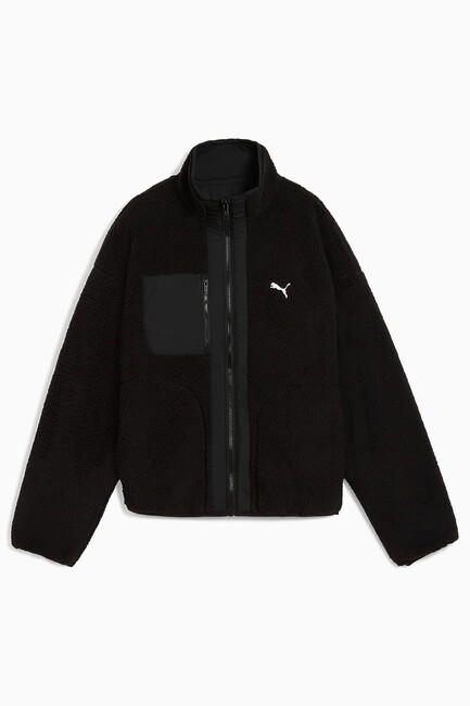Kadın Reversible Sherpa Ceket 688386-01 Siyah - Thumbnail