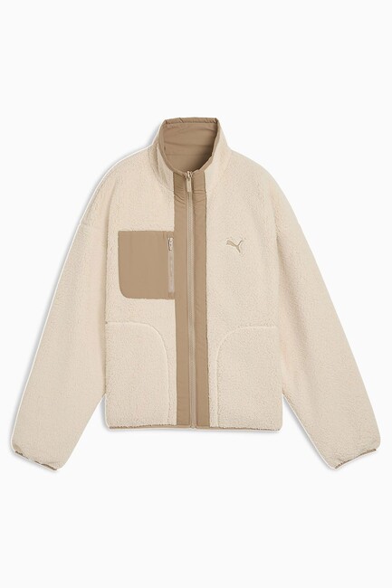 Kadın Reversible Sherpa Ceket 688386-87 Ekru - Thumbnail