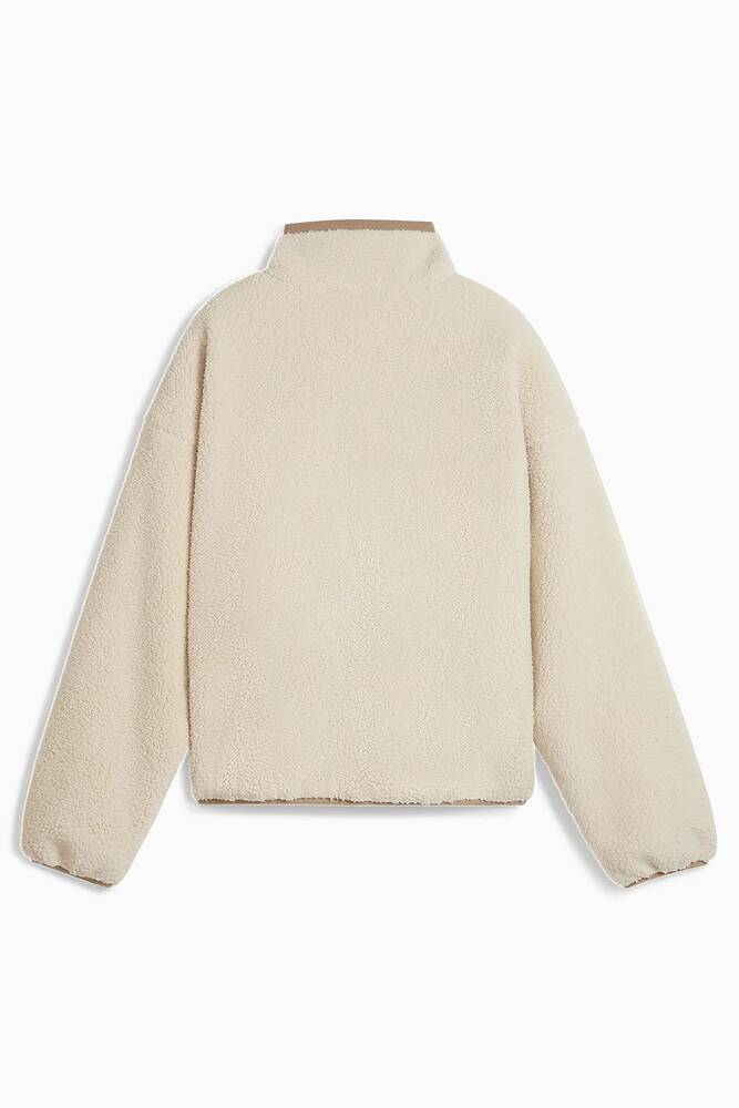 Kadın Reversible Sherpa Ceket 688386-87 Ekru 