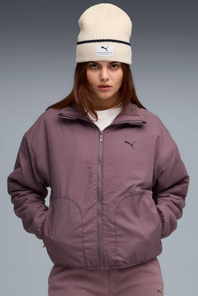 Kadın Reversible Sherpa Ceket 688386-88 Mor 