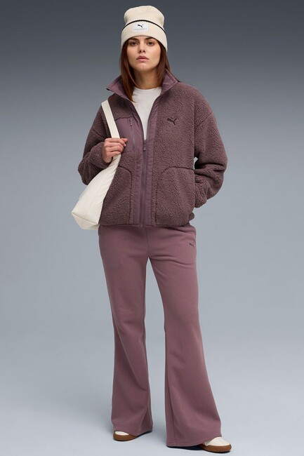 Kadın Reversible Sherpa Ceket 688386-88 Mor (3)