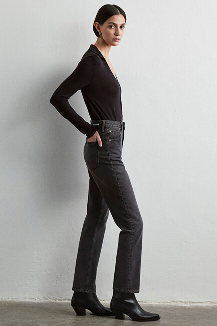 Kadın Rockstar Icon Jean Pantolon 1010762-87747 Gri - Thumbnail