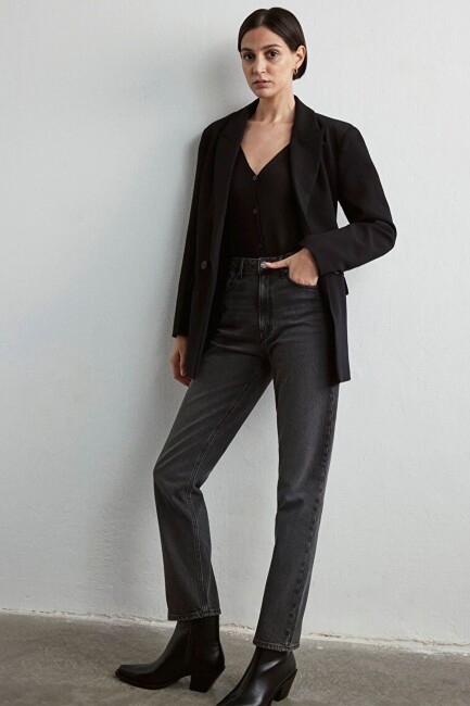 Kadın Rockstar Icon Jean Pantolon 1010762-87747 Gri (1)