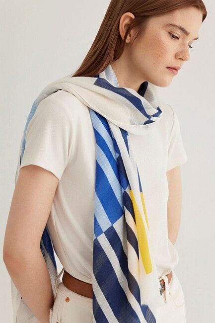 Kadın Şal 1912209-70775 Mavi (1)