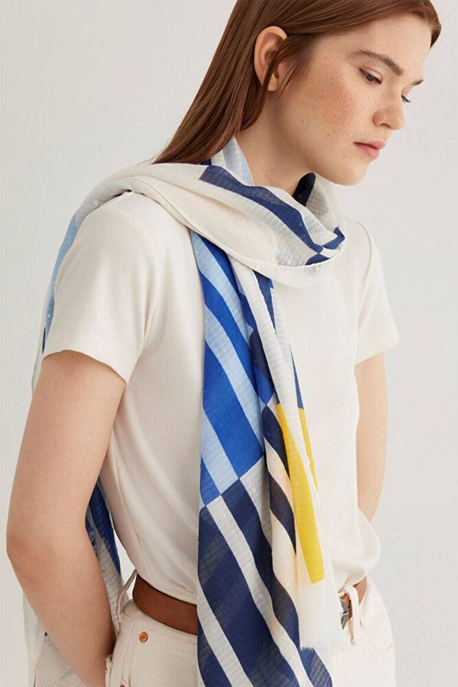 Kadın Şal 1912209-70775 Mavi 