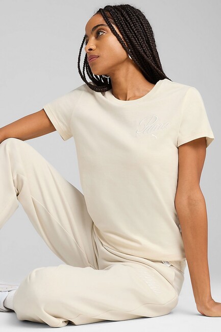 Kadın Scrıpt Tişört 684982-87 Ekru (1)