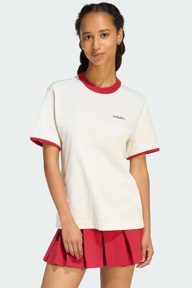 Kadın Seasonal Ess Colorpop Nakış Tişört KB8196 Beyaz 