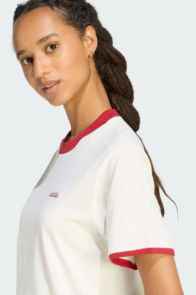 Kadın Seasonal Ess Colorpop Nakış Tişört KB8196 Beyaz 