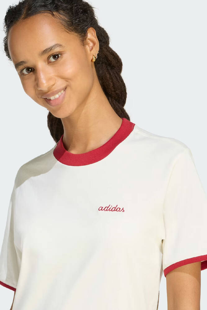 Kadın Seasonal Ess Colorpop Nakış Tişört KB8196 Beyaz 