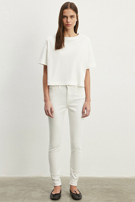 Kadın Serenay Gold Jean Pantolon 100980-83673 Beyaz (2)