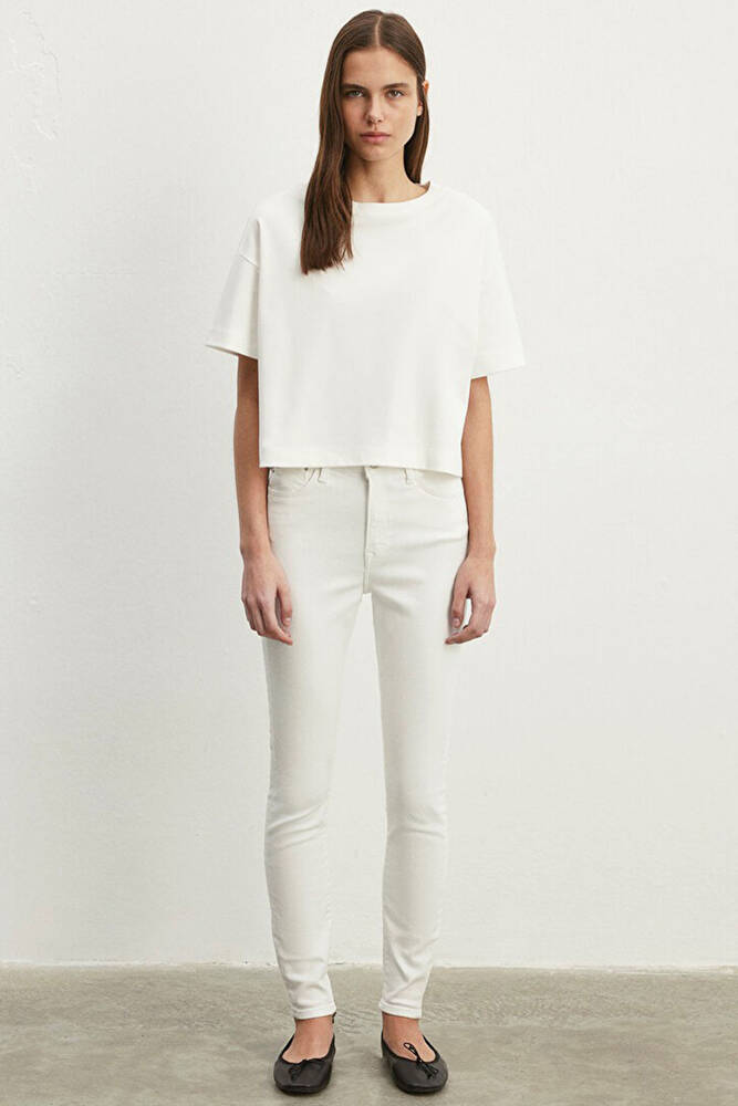 Kadın Serenay Gold Jean Pantolon 100980-83673 Beyaz 