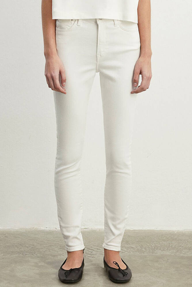 Kadın Serenay Gold Jean Pantolon 100980-83673 Beyaz 