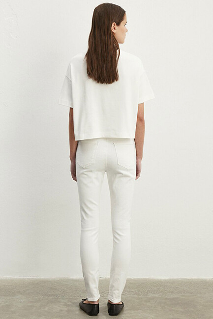 Kadın Serenay Gold Jean Pantolon 100980-83673 Beyaz - Thumbnail