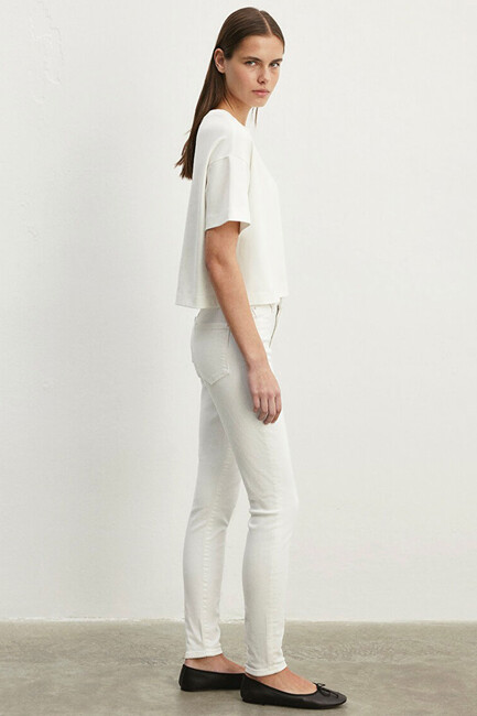 Kadın Serenay Gold Jean Pantolon 100980-83673 Beyaz - Thumbnail