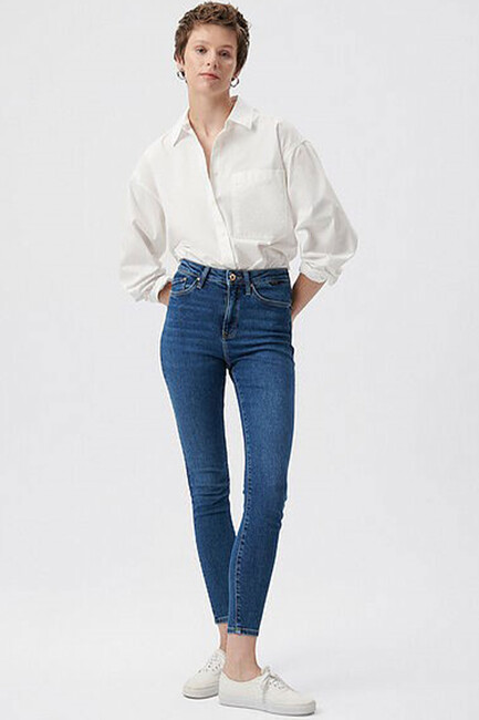 Kadın Serenay Gold Jean Pantolon 100980-33687 Mavi (1)